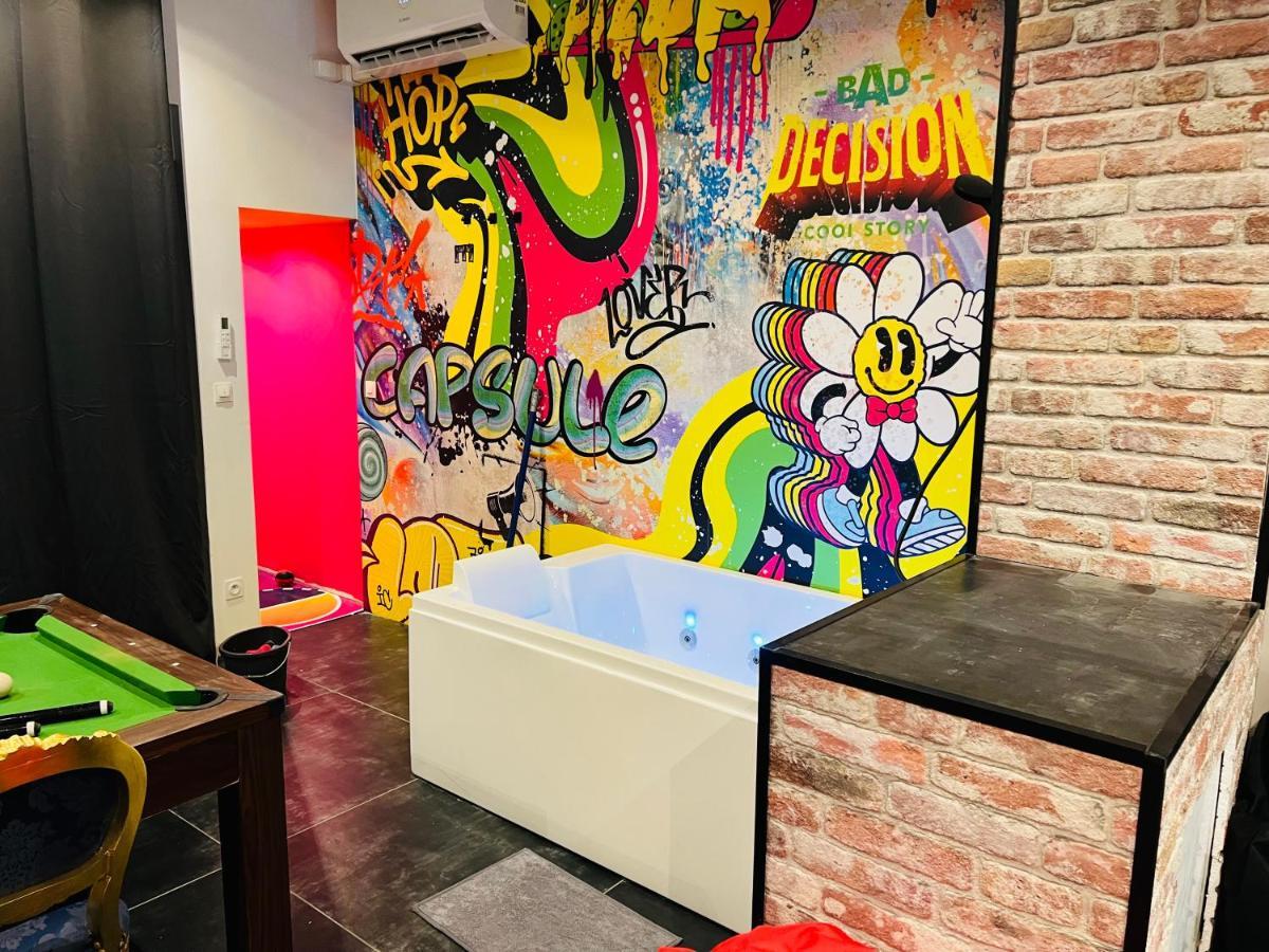 Capsule Street Art - Sauna- Jacuzzi - Playstation 5 - Billard - Netflix - Home Cinema - Terrasse Douai Exterior foto
